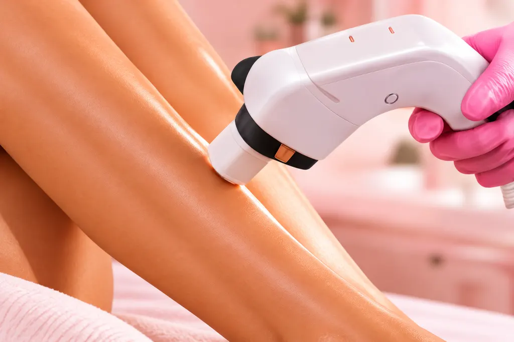 Sesión de depilación láser en las piernas